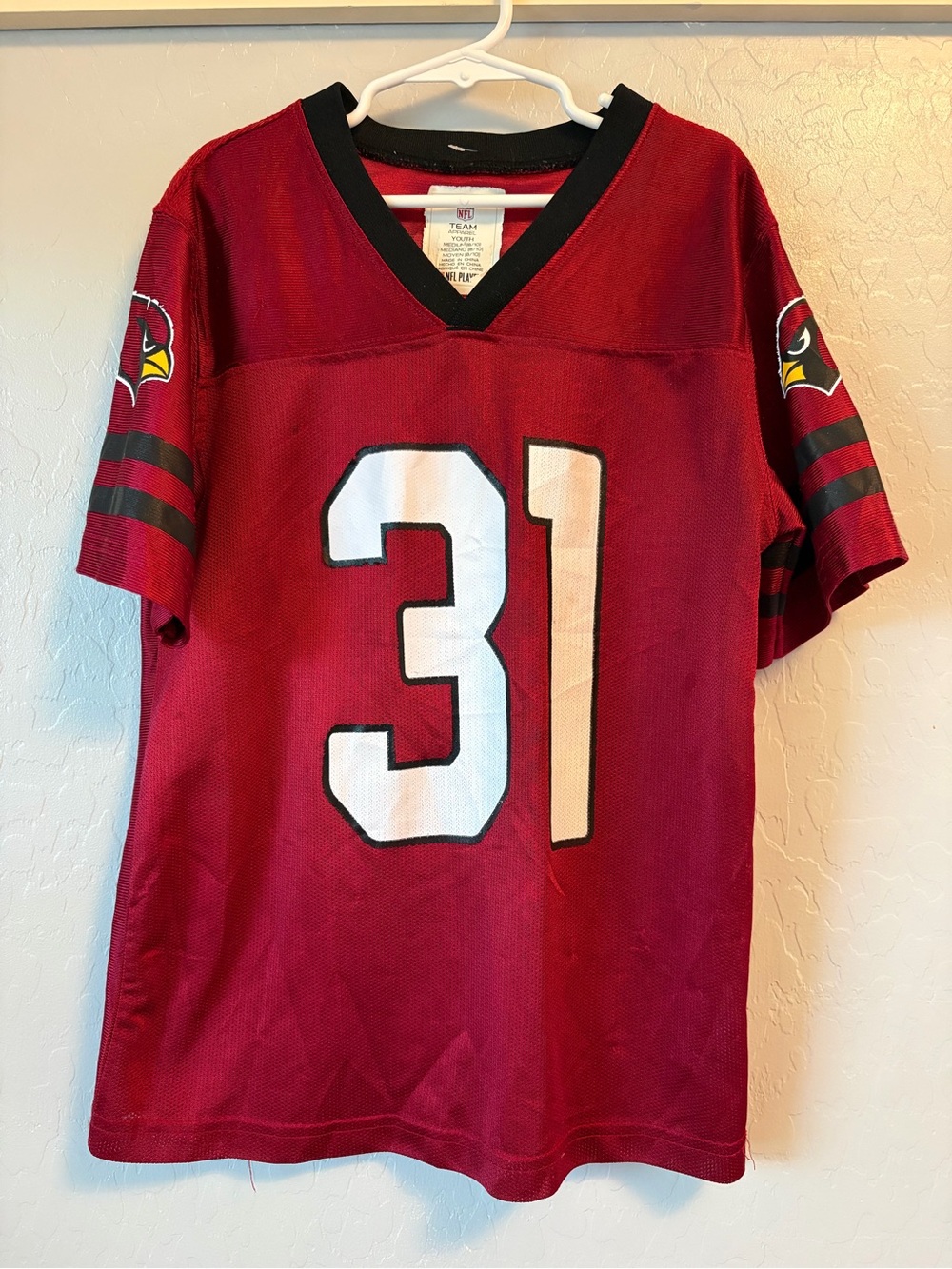 Kids' Red Johnson #31 Football Jersey - Team Style Top